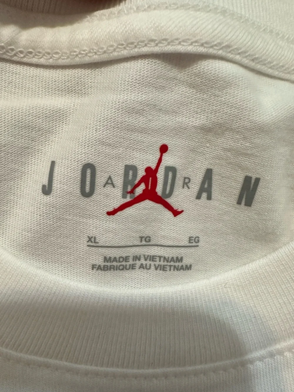 Jordan Air Men's T-Shirt All White Embroidered Jumpman